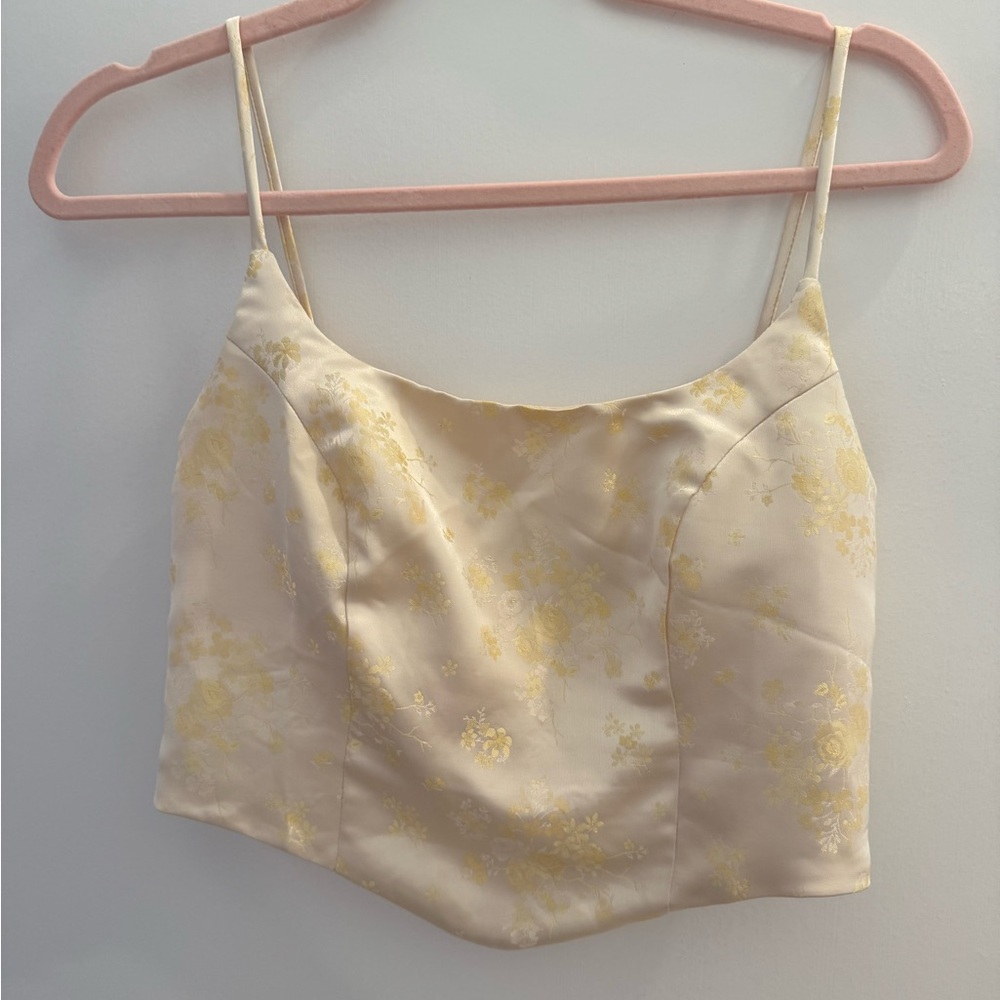 Floral Cream and Yellow Women's Top